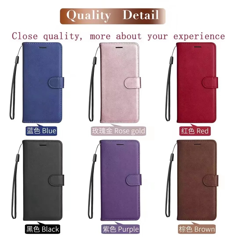 Plain PU Leather Wallet Cases For Samsung A34 A54 A24 5G A04E Motorola Moto G73 G13 G23 G53 E13 Flip Cover Credit ID Card Slot Business Mobile Phone P