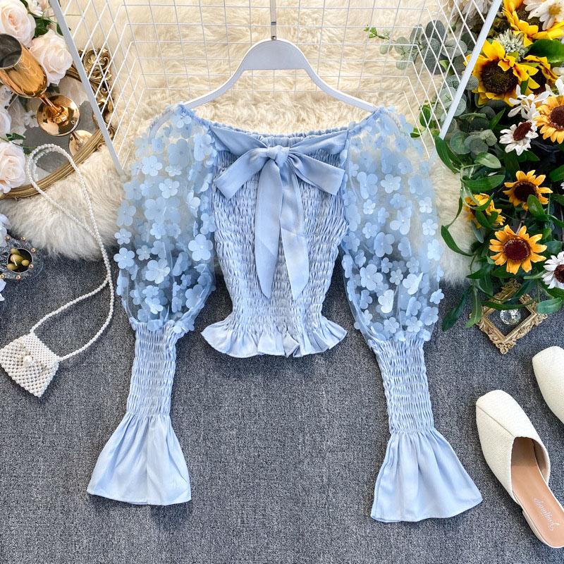 Women's Blouses & Shirts 2023 Elegant Spring Summer Women Short Shirt Sweet 3D Flower Appliques Mesh Crop Tops Slash Neck Puff Long Sleeve L, Red top
Women's Blouses & Shirts 2023 Elegant Spring Summer Women Short Shirt Sweet 3D Flower Appliques Mesh Crop Tops Slash Neck Puff Long Sleeve L, Red top