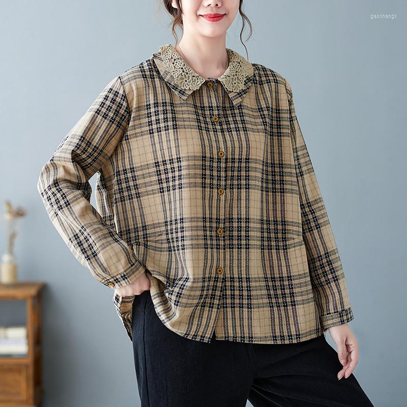 Women's Blouses 2023 Arrival Autumn Women Loose Turn-down Collar Lace Patchwork Blouse Casual Long Sleeve Plaid Single Breasted Shirts V789, Green
Women's Blouses 2023 Arrival Autumn Women Loose Turn-down Collar Lace Patchwork Blouse Casual Long Sleeve Plaid Single Breasted Shirts V789, Green