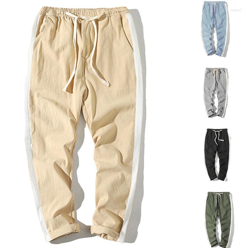 Men's Pants Men's White Stripes Casual Cotton And Linen Nine-point Harem Youth Drawstring, Khaki
Men's Pants Men's White Stripes Casual Cotton And Linen Nine-point Harem Youth Drawstring, Khaki