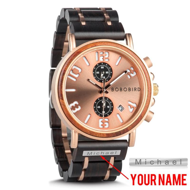 Wristwatches BOBO BIRD Customized Name Men's Watches Wood Stainless Steel Band Luxury Style Luminous Waterproof Quartz Reloj Hombre, Se-s26-1-bobobird
Wristwatches BOBO BIRD Customized Name Men's Watches Wood Stainless Steel Band Luxury Style Luminous Waterproof Quartz Reloj Hombre, Se-s26-1-bobobird