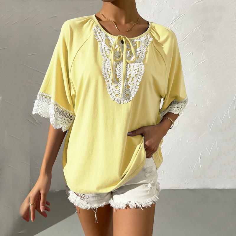 Women' Blouses & Shirts Women Short Sleeve Casual O Neck Lace Tie Tops Womens Sexy For Comfy Summer ShirtsWomen, Blue
Women' Blouses & Shirts Women Short Sleeve Casual O Neck Lace Tie Tops Womens Sexy For Comfy Summer ShirtsWomen, Blue