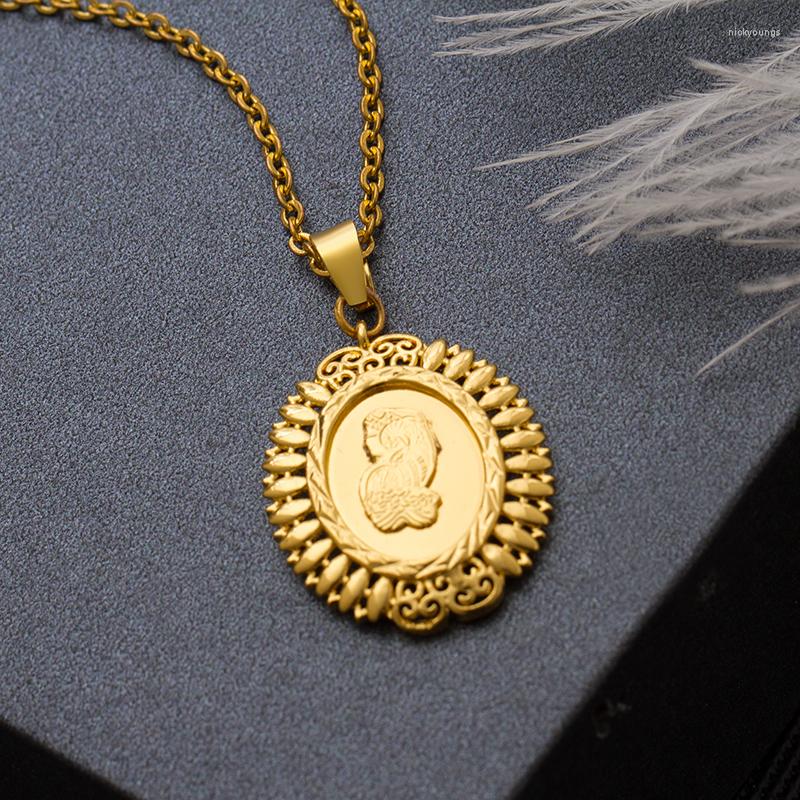Chains WANDO Ethnic Our Lady Necklace For Men/Women Party Gifts Jewelry Gold Color Africa Eritrea Chunky Chain 5mm Width N9
Chains WANDO Ethnic Our Lady Necklace For Men/Women Party Gifts Jewelry Gold Color Africa Eritrea Chunky Chain 5mm Width N9