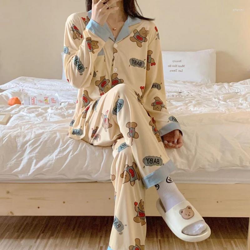 Women's Sleepwear Winter And Autumn Women Pyjamas Cartoon Beer Printing Clothing Sets Pajamas Long Sleeve Pijamas Wear Out, Beige
Women's Sleepwear Winter And Autumn Women Pyjamas Cartoon Beer Printing Clothing Sets Pajamas Long Sleeve Pijamas Wear Out, Beige