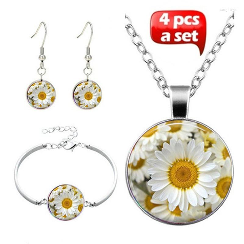 Necklace Earrings Set Sunflower Flower Time Gem Bracelet Fashion Daisy Pendant Collar Jewelry, Picture shown
Necklace Earrings Set Sunflower Flower Time Gem Bracelet Fashion Daisy Pendant Collar Jewelry, Picture shown