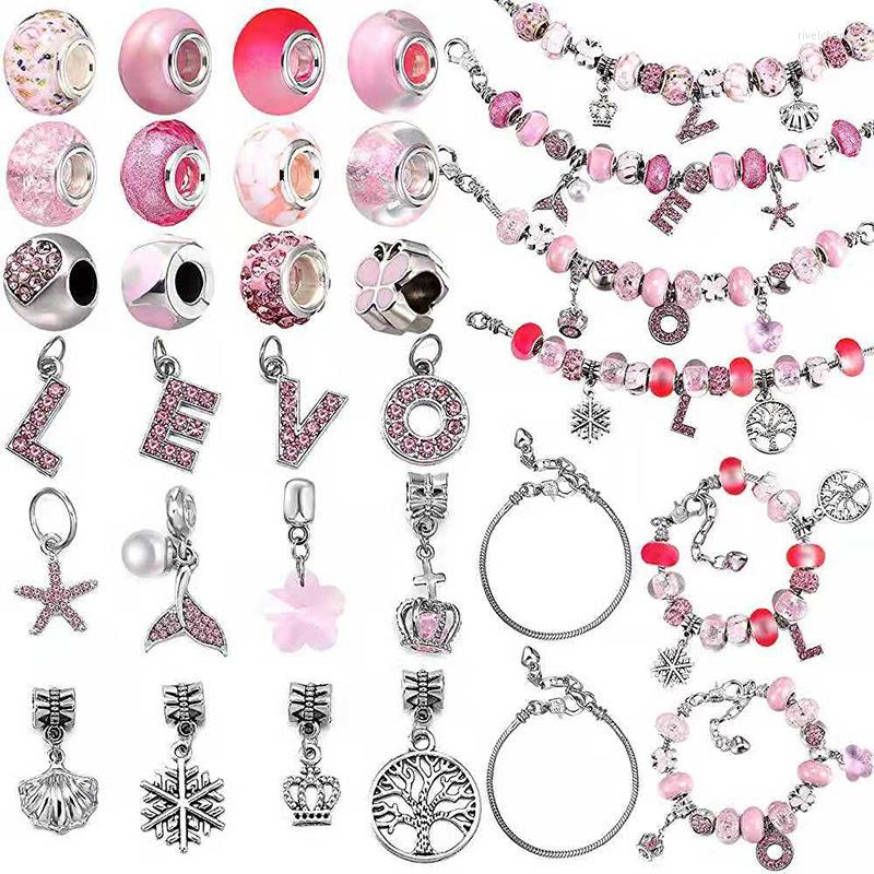 Charm Bracelets Valentine's Day Pink Diamond Love Letter Pendant DIY Bracelet Fashion Gift For Girlfriend Exquisite Set
Charm Bracelets Valentine's Day Pink Diamond Love Letter Pendant DIY Bracelet Fashion Gift For Girlfriend Exquisite Set