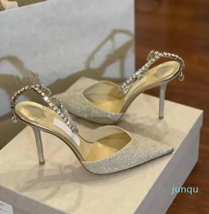 2023- Rhinestone Chain stilettos Bride Dresses Women's Shoes Buckle Stiletto Sandals Pointed Toe Sandals Ankle Bright Diamond-chain High-heeled Women, Gold
2023- Rhinestone Chain stilettos Bride Dresses Women's Shoes Buckle Stiletto Sandals Pointed Toe Sandals Ankle Bright Diamond-chain High-heeled Women, Gold