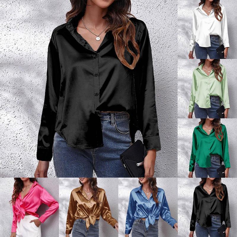 Women's Blouses Silk Satin Shirt Ladies Solid Color 2023 Spring Autumn Tops Blouse Women Clothing Office Lady Shirts Blusas Mujer, Rose gold
Women's Blouses Silk Satin Shirt Ladies Solid Color 2023 Spring Autumn Tops Blouse Women Clothing Office Lady Shirts Blusas Mujer, Rose gold
