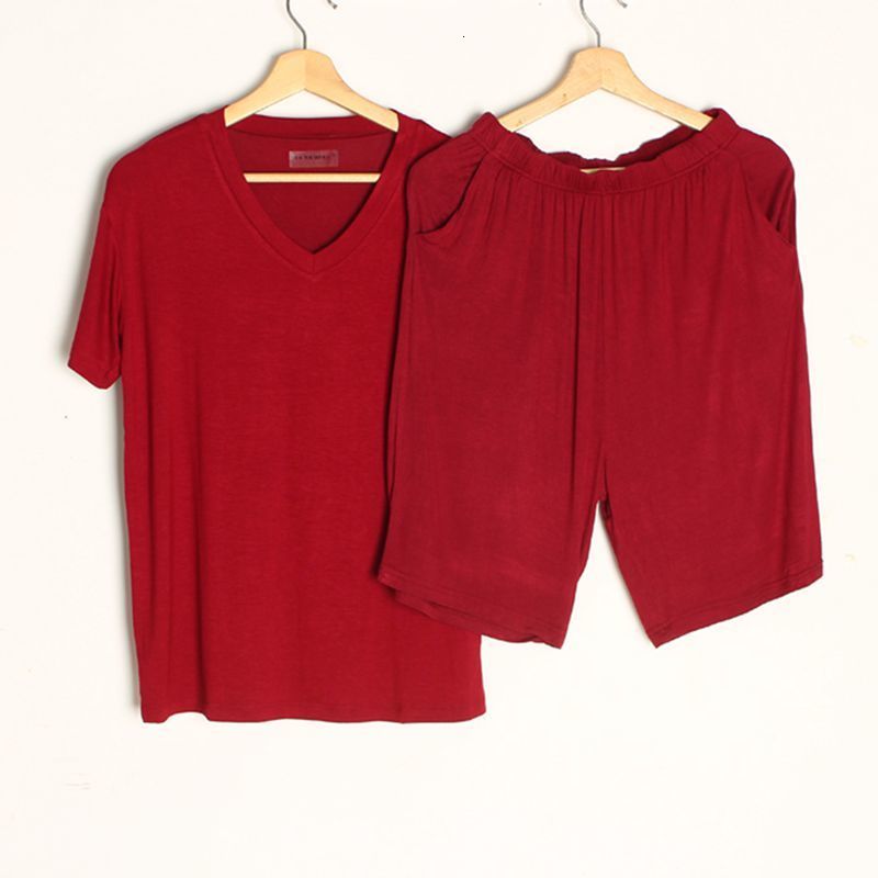 Men's Sleepwear Size 8XL 150KG Short Sleeve Modal Home Wear Set Summer V Neck Men Pajamas Sets Comfortable SleepWear Set Big Size Clothes 230317