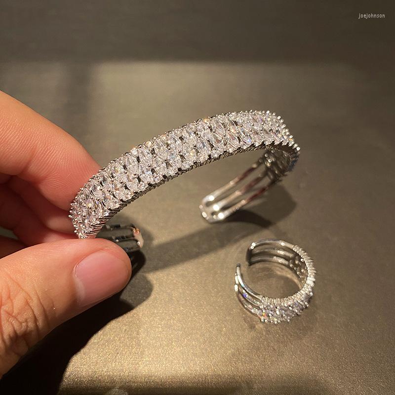 Necklace Earrings Set Bilincolor Fashion Crystal Clear Cubic Zirconia Silver Color Bangle And Open Ring For Women, Picture shown
Necklace Earrings Set Bilincolor Fashion Crystal Clear Cubic Zirconia Silver Color Bangle And Open Ring For Women, Picture shown