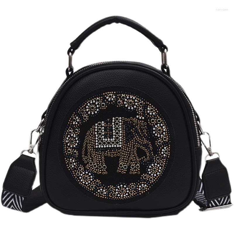 Evening Bags 2023 Fashion Rivet PU Leather Female Round Handbags Lady's Shoulder Cross Body Wide Strap Design Women Handbag, 01
Evening Bags 2023 Fashion Rivet PU Leather Female Round Handbags Lady's Shoulder Cross Body Wide Strap Design Women Handbag, 01