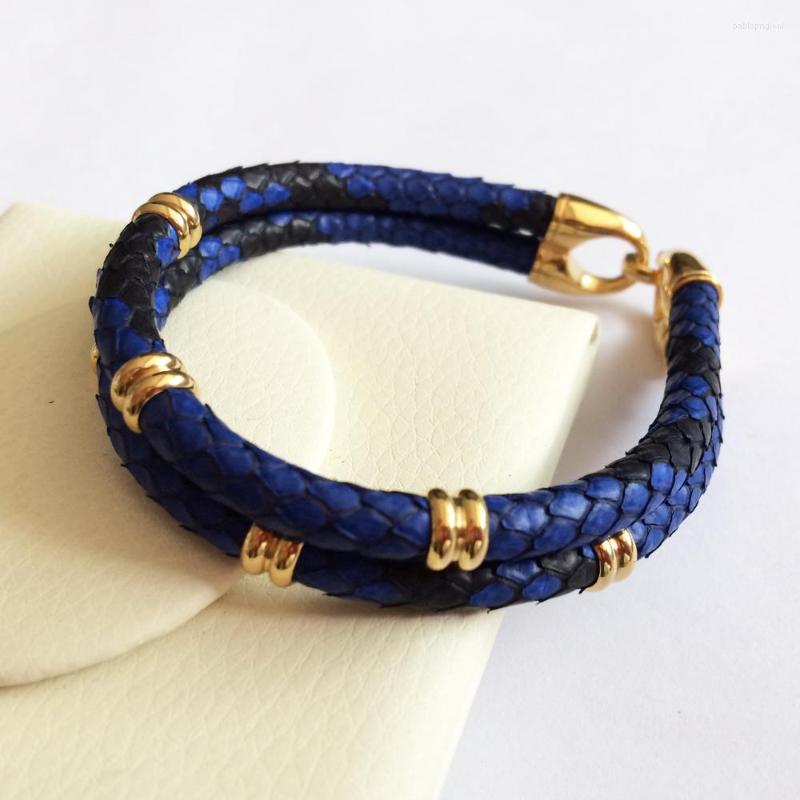 Charm Bracelets Lovers' Blue Python Skin Leather Real With Steel Buckle Bracelet Beads
Charm Bracelets Lovers' Blue Python Skin Leather Real With Steel Buckle Bracelet Beads