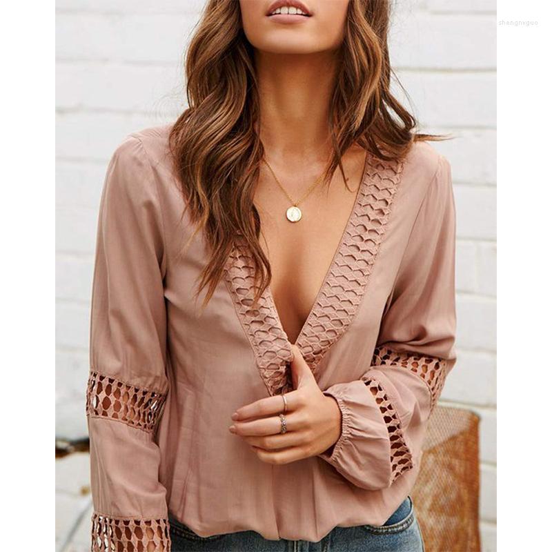Women' Blouses 2023 Casual Women' Deep V Neck Hollow Top Fall Loose Ladies Long Sleeve Chiffon Shirt All-match Solid, Green
Women' Blouses 2023 Casual Women' Deep V Neck Hollow Top Fall Loose Ladies Long Sleeve Chiffon Shirt All-match Solid, Green