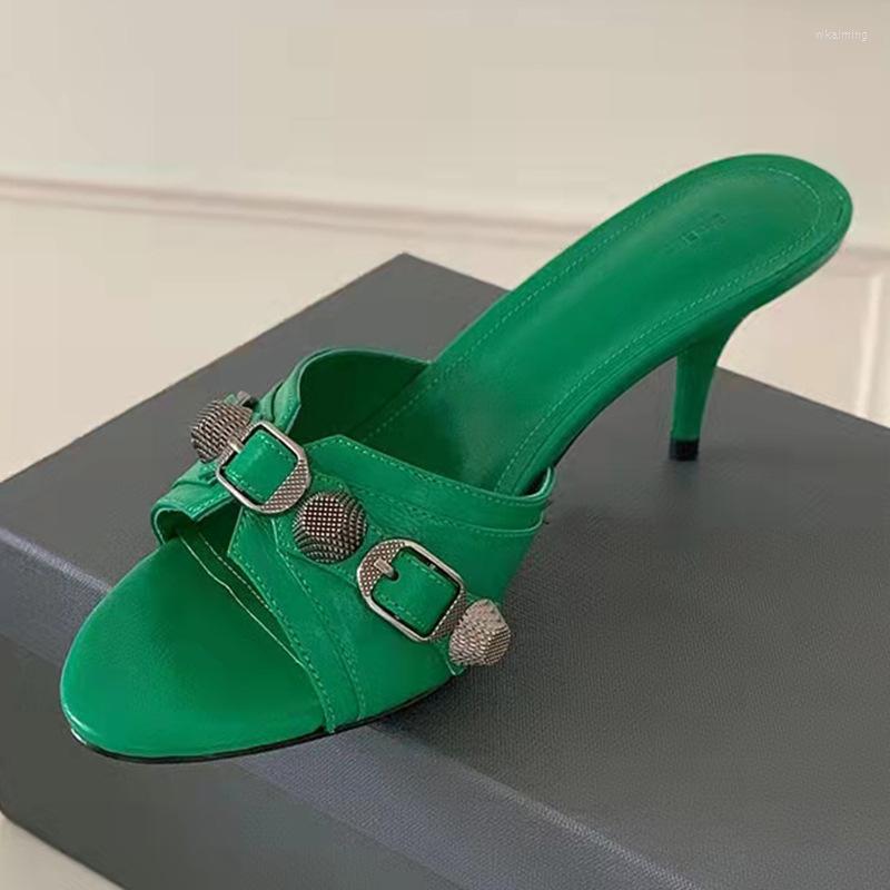 Slippers Open Toe Chaussure Femme Metal Buckle Luxury Women Shoes Stiletto Sandalias Designer Sandals Zapatos Mujer Slingback, Picture shown
Slippers Open Toe Chaussure Femme Metal Buckle Luxury Women Shoes Stiletto Sandalias Designer Sandals Zapatos Mujer Slingback, Picture shown
