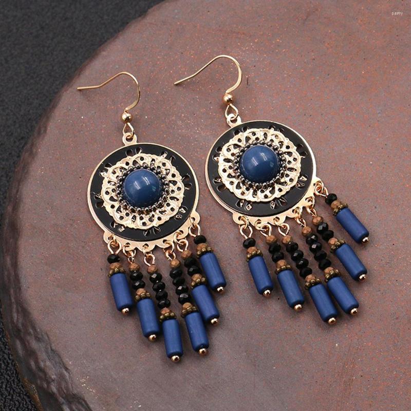 Dangle Earrings Bohemia Ethnic Blue Natural Stone Tassel Drop Vintage Big Round For Women Female Wedding Jewelry
Dangle Earrings Bohemia Ethnic Blue Natural Stone Tassel Drop Vintage Big Round For Women Female Wedding Jewelry