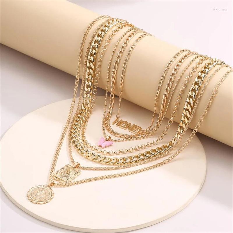 Chains Long Layered Letter Jewelry Personality Simple OT Buckle Multilayer Butterfly Necklace Retro Set Alloy Head Collares Cadena Gift
Chains Long Layered Letter Jewelry Personality Simple OT Buckle Multilayer Butterfly Necklace Retro Set Alloy Head Collares Cadena Gift