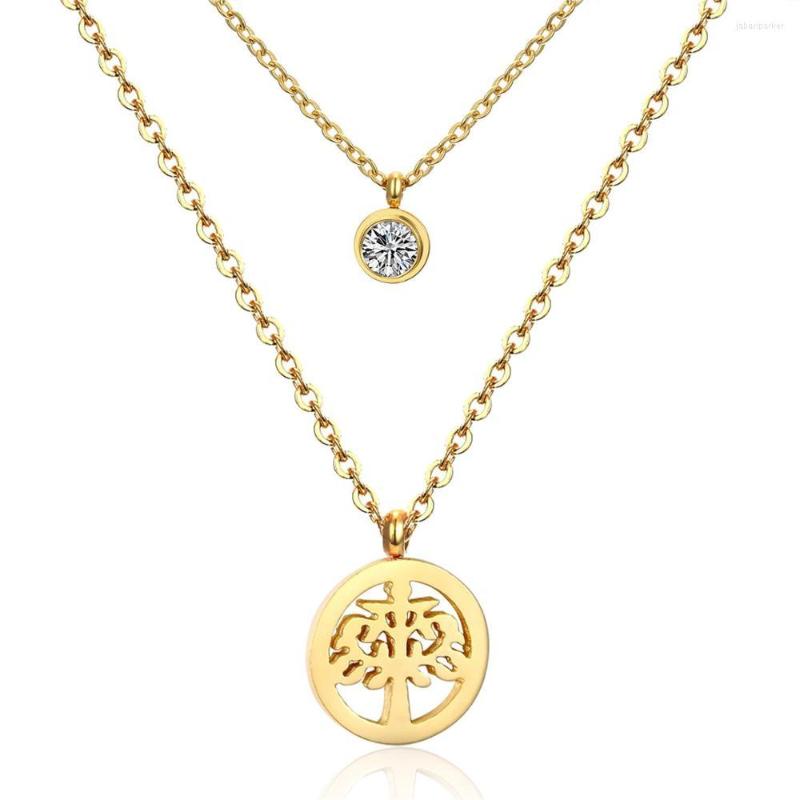 Pendant Necklaces LUXUKISSKIDS 316l Stainless Steel Lemon Tree Round And Crystal Double Chain Necklace Gold/Steel Color Jewelry
Pendant Necklaces LUXUKISSKIDS 316l Stainless Steel Lemon Tree Round And Crystal Double Chain Necklace Gold/Steel Color Jewelry