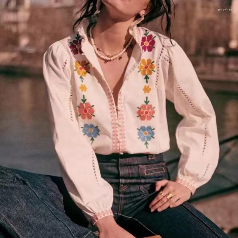 Women' Blouses Ruffle Collar Women' Floral Embroidered Blouse Ladies Hollow Stitching Sweet Single Breasted Shirt Top Female 2023, White
Women' Blouses Ruffle Collar Women' Floral Embroidered Blouse Ladies Hollow Stitching Sweet Single Breasted Shirt Top Female 2023, White