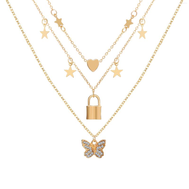 Choker 2023 Summer Bobomian Rhinestone Buttefly Lock Star Heart Necklace For Women Ladies Multilayer Gold Boho Collar
Choker 2023 Summer Bobomian Rhinestone Buttefly Lock Star Heart Necklace For Women Ladies Multilayer Gold Boho Collar