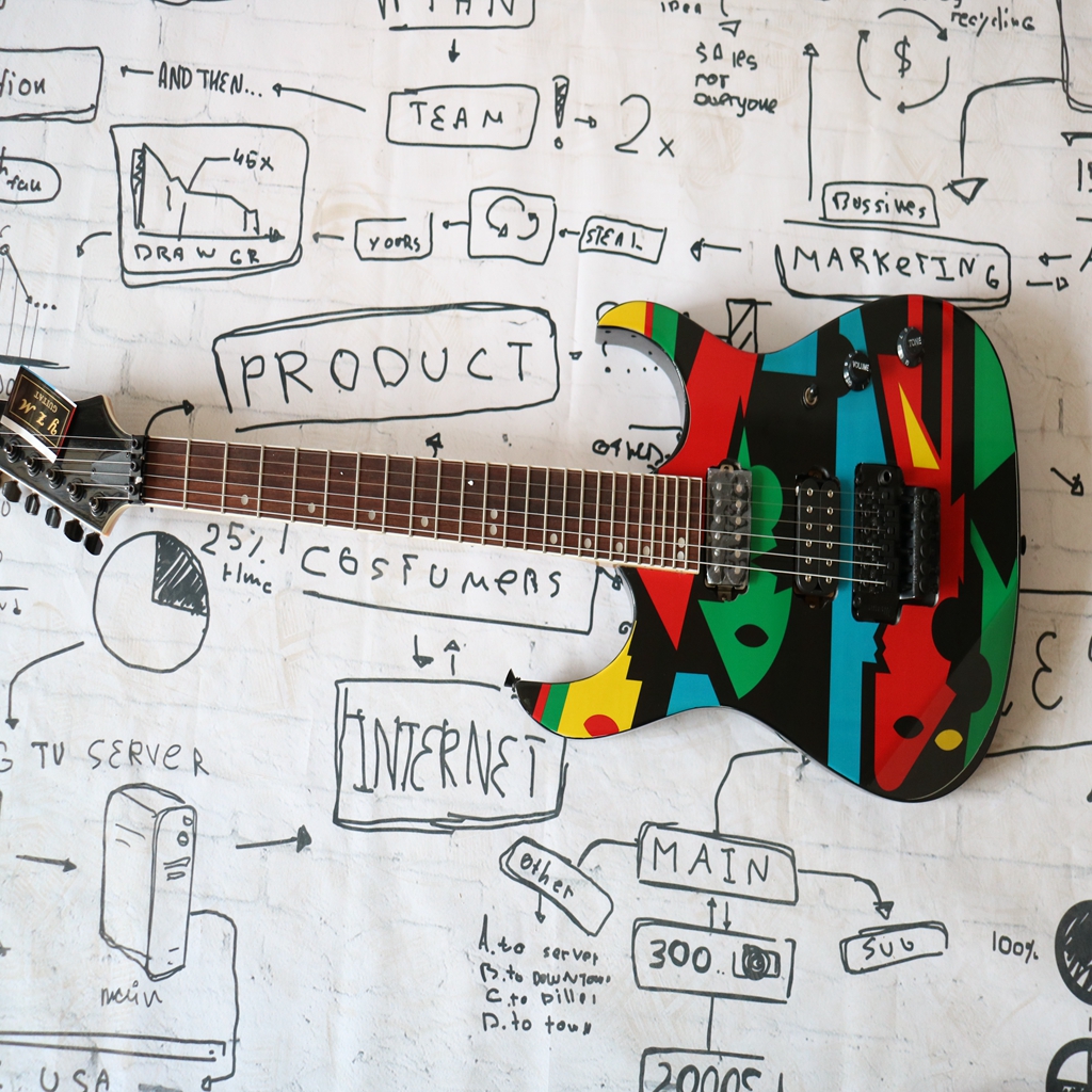 Premium Guitar, Rock Bass, Black Pickup, Six String Electric Guitar