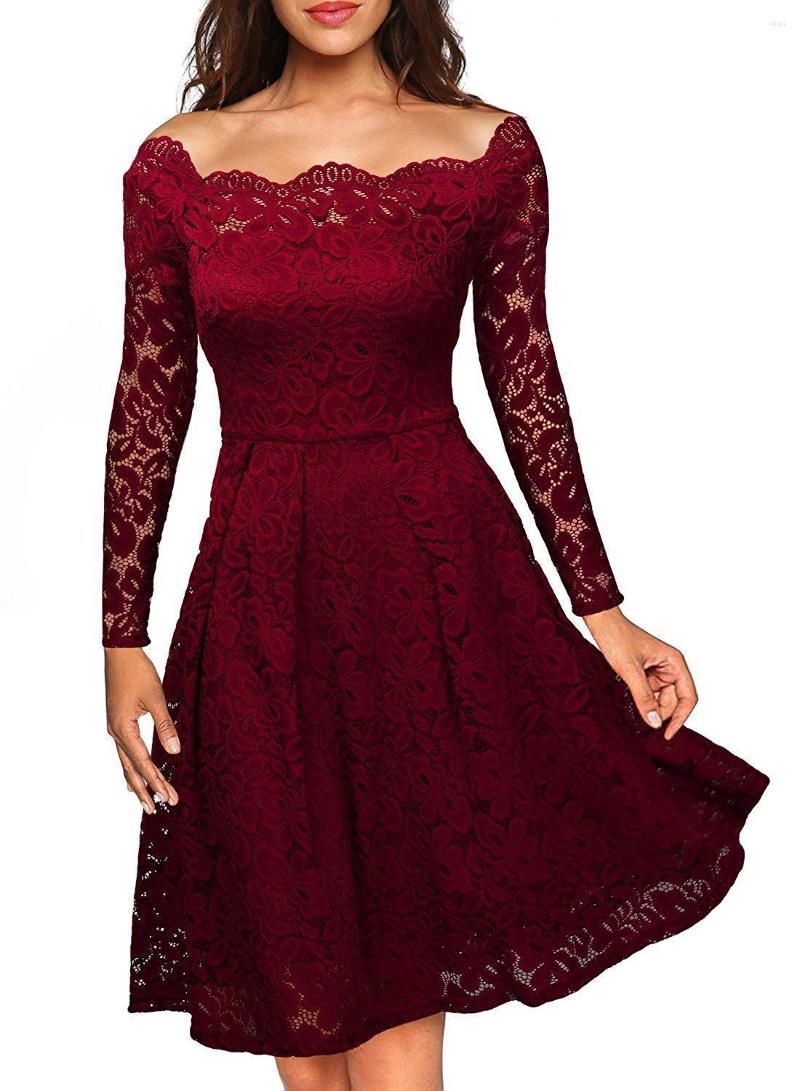 Casual Dresses 2023 Women Lace Dress For Sexy Girls Long Sleeve Knee-Length Slim Waist Club Party Hollow Out Design Slash Neck, Purple
Casual Dresses 2023 Women Lace Dress For Sexy Girls Long Sleeve Knee-Length Slim Waist Club Party Hollow Out Design Slash Neck, Purple