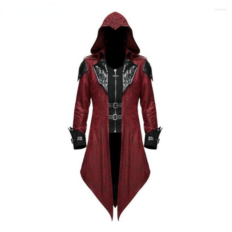 Men's Suits Mens Red Jacquard Steampunk Gothic Tailcoat Jacket Medieval Renaissance Pirate Vampire Halloween Uniform Stage Cosplay Costumes, Wine red
Men's Suits Mens Red Jacquard Steampunk Gothic Tailcoat Jacket Medieval Renaissance Pirate Vampire Halloween Uniform Stage Cosplay Costumes, Wine red