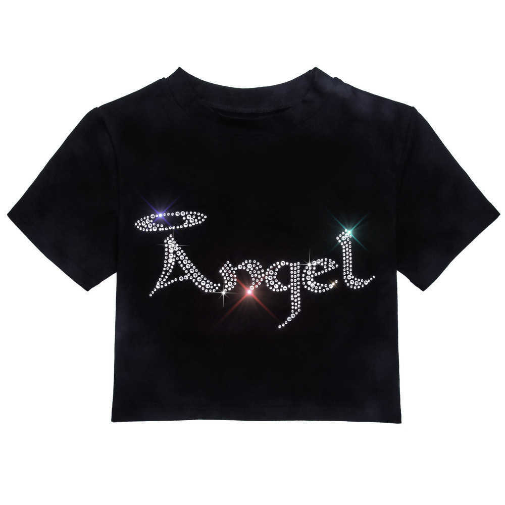 Custom Sexy Rhinestones Crop Top Crewneck Summer Slim Fit Short Sleeve Crop T-Shirt for Women, Black
Custom Sexy Rhinestones Crop Top Crewneck Summer Slim Fit Short Sleeve Crop T-Shirt for Women, Black