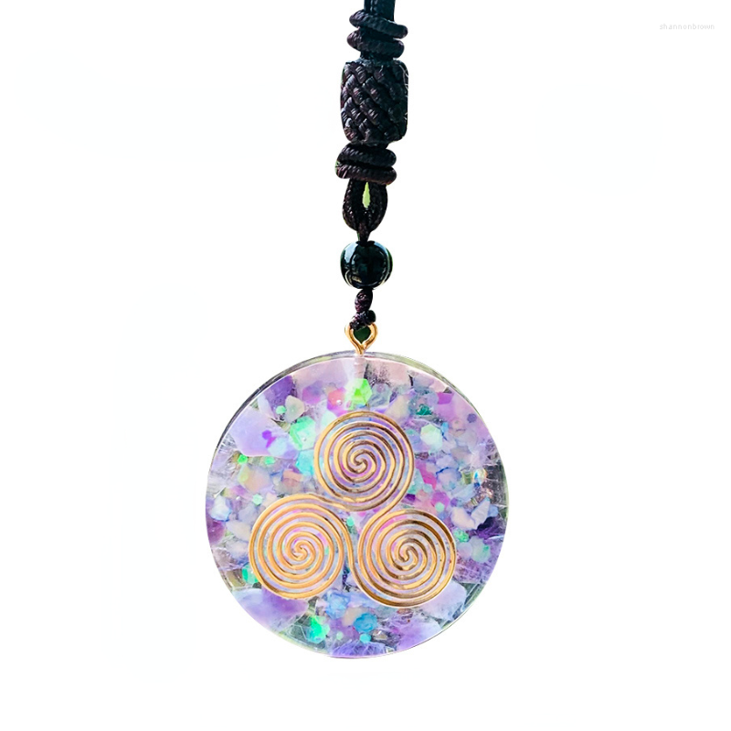 Pendant Necklaces 7 Chakra Orgonite Natural Amethyst Spangle Celtic Triskelion Necklace Stone Triskele Crystal Meditation Woman Jewelry
Pendant Necklaces 7 Chakra Orgonite Natural Amethyst Spangle Celtic Triskelion Necklace Stone Triskele Crystal Meditation Woman Jewelry