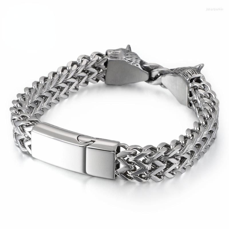 Charm Bracelets HAOLYNJOY Stainless Steel Linking Chain Bracelet Men 22CM Animal Wolf Mesh Armband Bangle Male Jewelry
Charm Bracelets HAOLYNJOY Stainless Steel Linking Chain Bracelet Men 22CM Animal Wolf Mesh Armband Bangle Male Jewelry