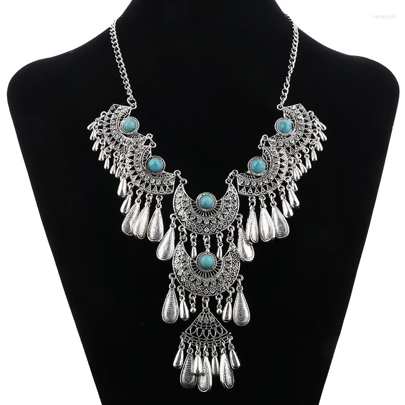 Pendant Necklaces Vintage Ethnic Exaggerated Statement Antique Silver Color Carved Water Drop Tassel For Women Boho Jewelry
Pendant Necklaces Vintage Ethnic Exaggerated Statement Antique Silver Color Carved Water Drop Tassel For Women Boho Jewelry