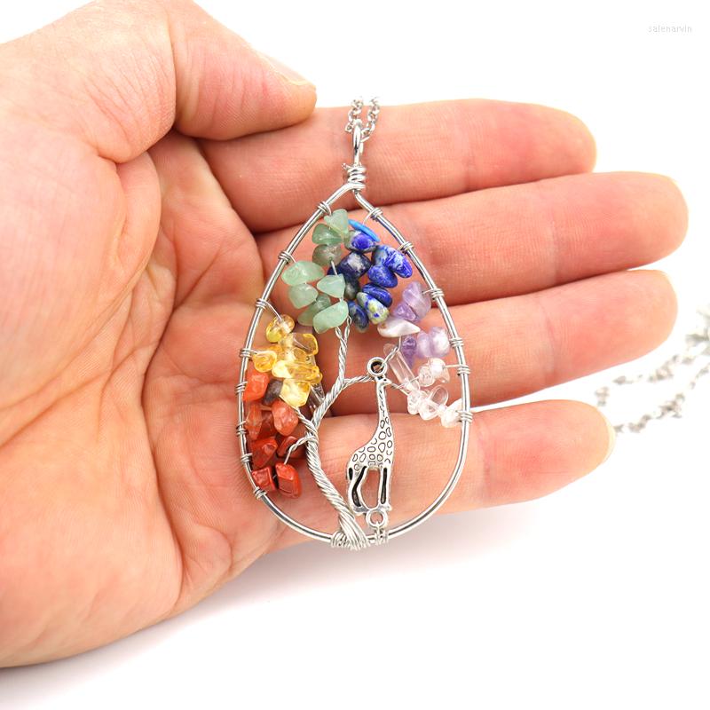 Chains Wholesale Fashion Oval With Giraffe Hand-made Natural Crystal Tree Of Life Necklace Seven Chakra Pendant For Women Girls N338
Chains Wholesale Fashion Oval With Giraffe Hand-made Natural Crystal Tree Of Life Necklace Seven Chakra Pendant For Women Girls N338
