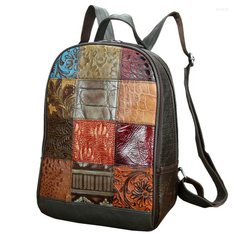 School Bags Luxury Women Genuine Leather Backpack Preppy Style Lady Girl Student Schoolbag Top Quality Real Cowhide Mochila Bolsas Knapsack, Picture shown
School Bags Luxury Women Genuine Leather Backpack Preppy Style Lady Girl Student Schoolbag Top Quality Real Cowhide Mochila Bolsas Knapsack, Picture shown