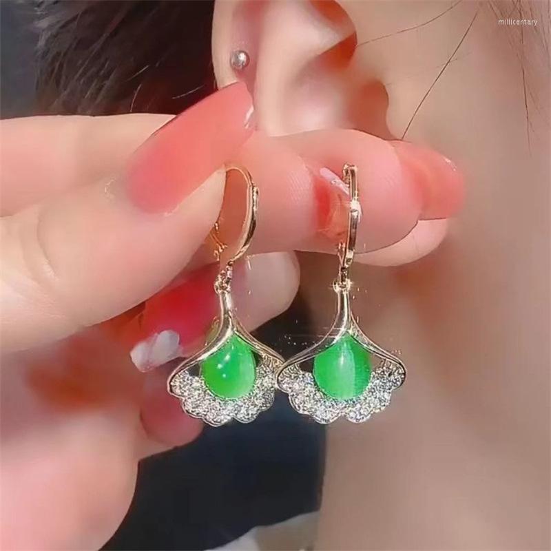Dangle Earrings Small Fresh Green Opal Flower With High Sense Ginkgo Biloba Fashion Micro-inlaid Exquisite Female
Dangle Earrings Small Fresh Green Opal Flower With High Sense Ginkgo Biloba Fashion Micro-inlaid Exquisite Female