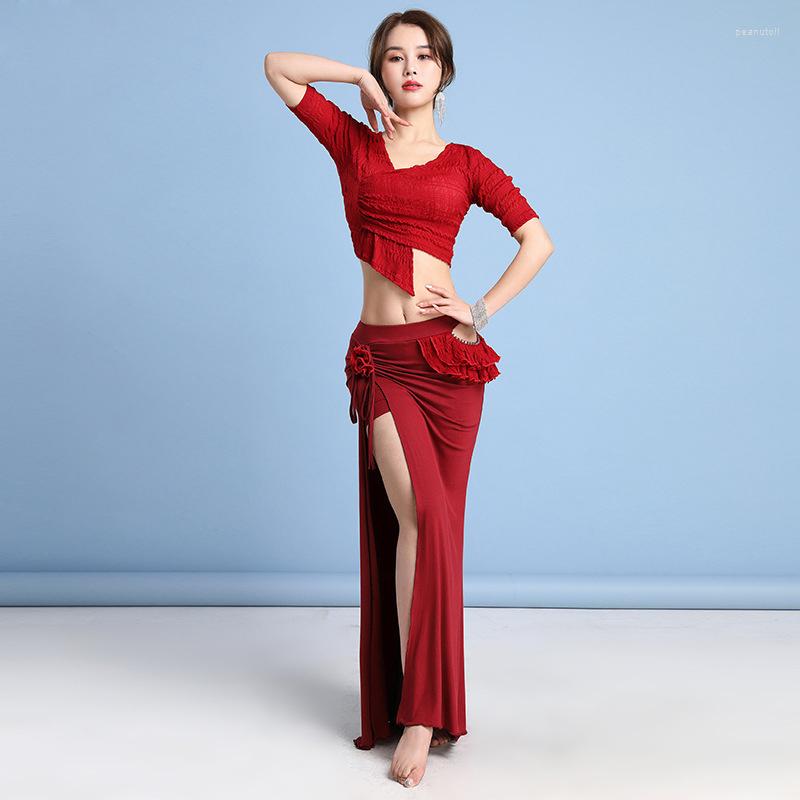 Stage Wear Rib Fabric Dance Clothes Women Flower Suit Irregular 2PCS Top Skirt Belly Costume Set Girls Class With Rhinestones, Black
Stage Wear Rib Fabric Dance Clothes Women Flower Suit Irregular 2PCS Top Skirt Belly Costume Set Girls Class With Rhinestones, Black