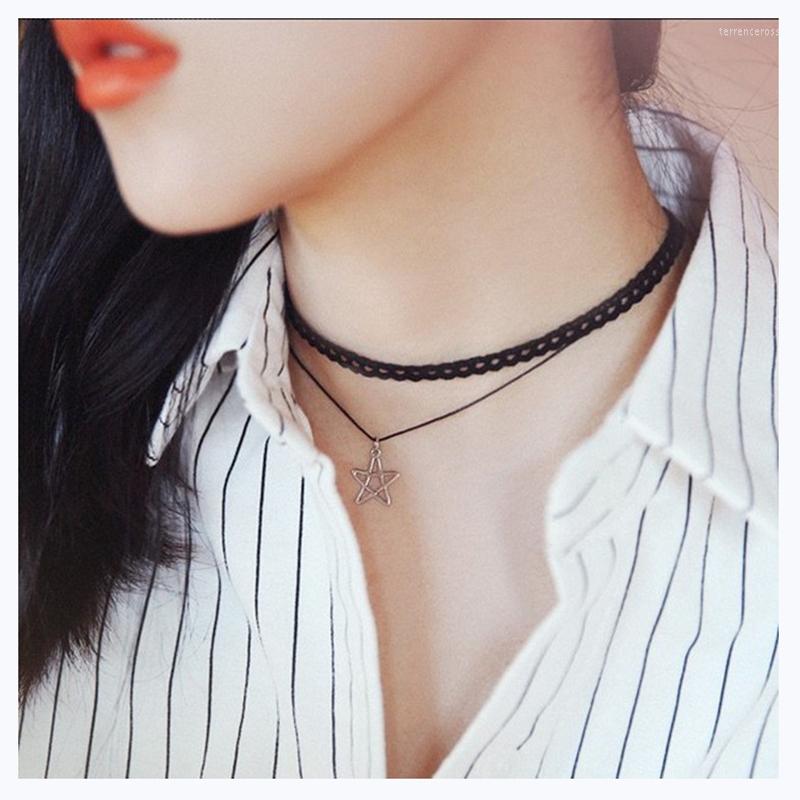 Choker Fashion Lace Chokers Double Layer Necklaces Star Pendant Women Clavicle Chain Lovely Jewelry Girl Female Accessories
Choker Fashion Lace Chokers Double Layer Necklaces Star Pendant Women Clavicle Chain Lovely Jewelry Girl Female Accessories