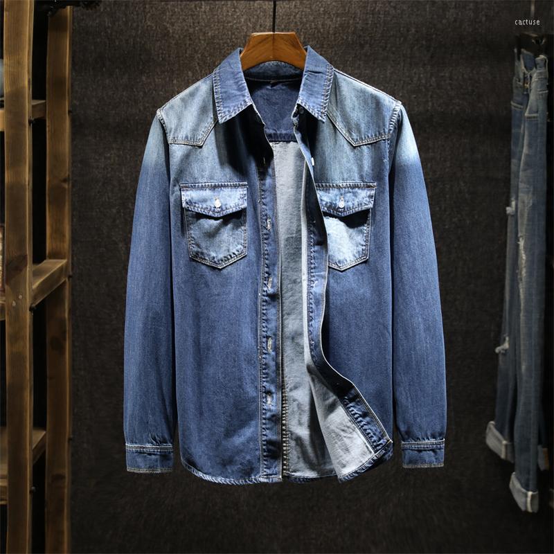 Men's Casual Shirts High Quality Men'S Thin Denim Jacket Spring Autumn Long Sleeve Retro Tooling Jean Shirt Male Classic Brand Business, Blue-7
Men's Casual Shirts High Quality Men'S Thin Denim Jacket Spring Autumn Long Sleeve Retro Tooling Jean Shirt Male Classic Brand Business, Blue-7