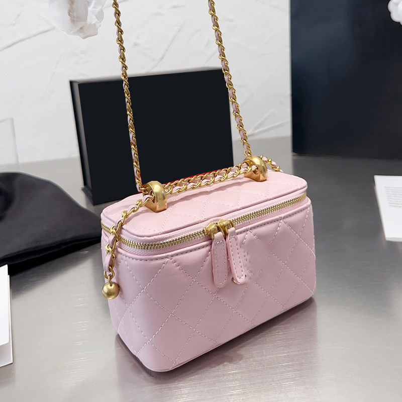 Womens Double Little Ball Vanity Box Bags Lambskin Cosmetic Case Purse Gold Metal Hardware Matelasse Chain Crossbody Shoulder Handbags Outdoor Trends Pouch 17CM, Box1
Womens Double Little Ball Vanity Box Bags Lambskin Cosmetic Case Purse Gold Metal Hardware Matelasse Chain Crossbody Shoulder Handbags Outdoor Trends Pouch 17CM, Box1