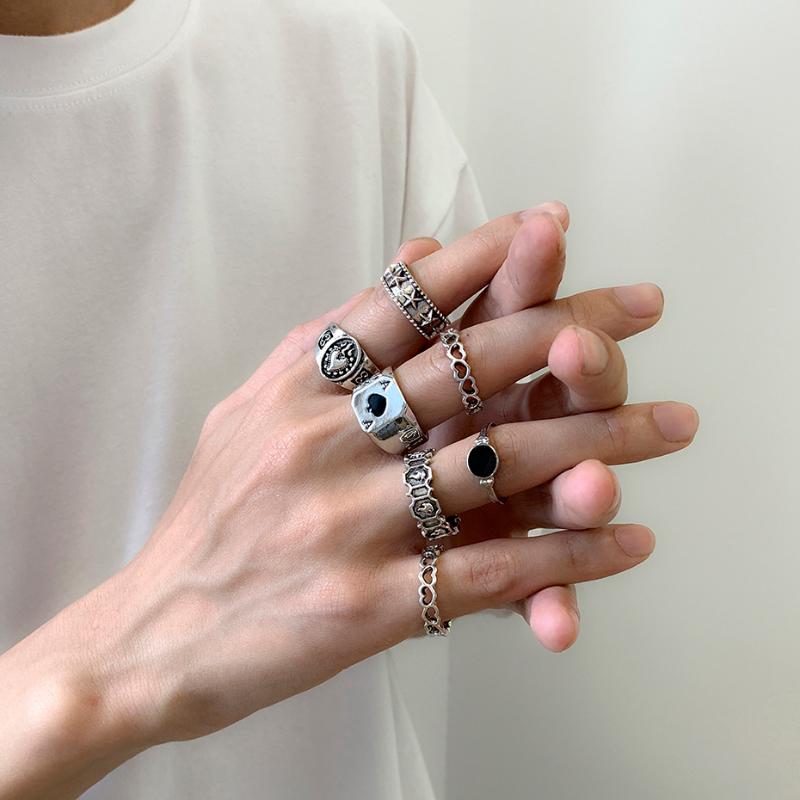 Cluster Rings Goth Retro Silver Color Alloy Geometric Set Of Men's Ring Star Heart Decorations 2023 Trend Jewelry Gift Vintage Punk
Cluster Rings Goth Retro Silver Color Alloy Geometric Set Of Men's Ring Star Heart Decorations 2023 Trend Jewelry Gift Vintage Punk