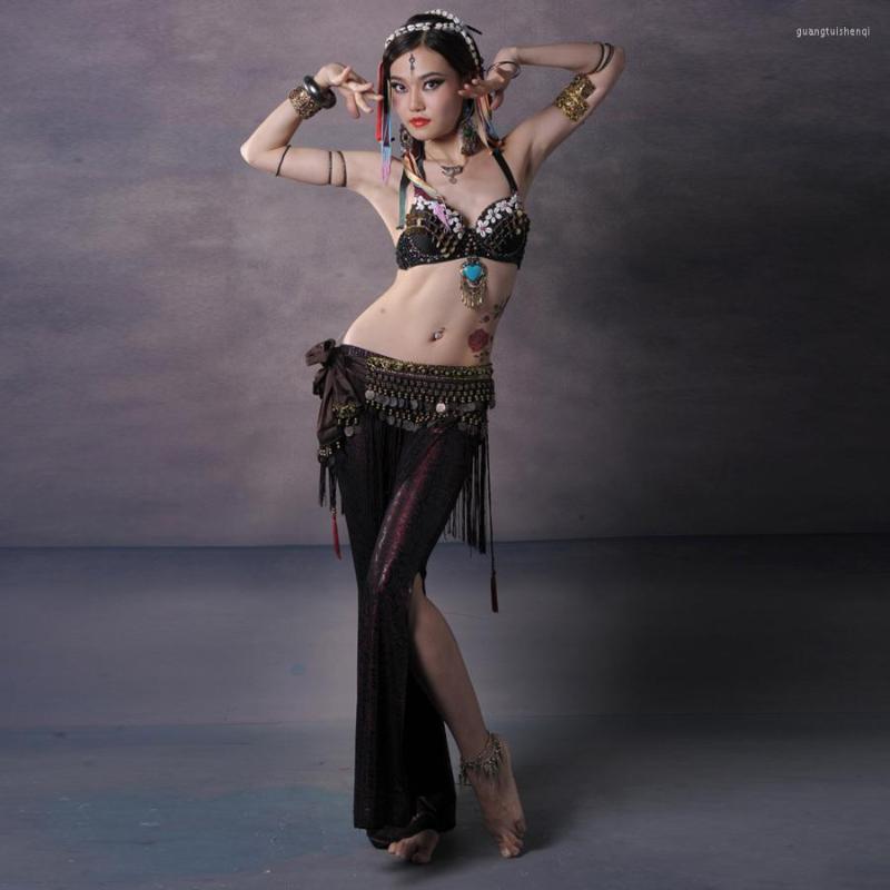 Stage Wear 2023 Women Dancewear Costume Set 3pcs Performance Bronze Beads Bra Push Up With Coin Belt Belly Dance Tribal Pants Flare, Black
Stage Wear 2023 Women Dancewear Costume Set 3pcs Performance Bronze Beads Bra Push Up With Coin Belt Belly Dance Tribal Pants Flare, Black
