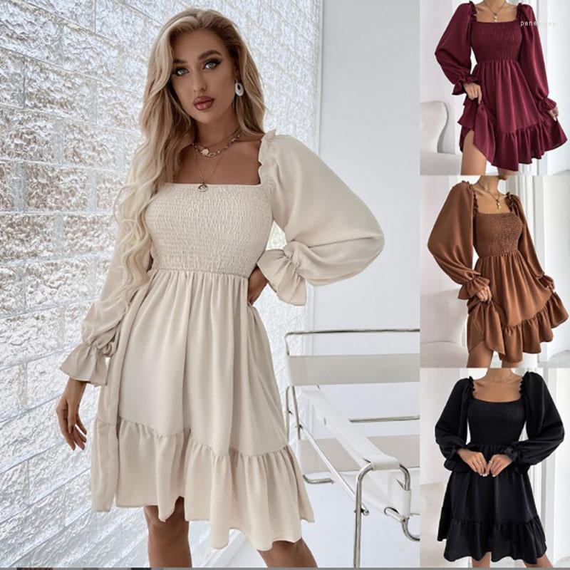 Casual Dresses 2023 Square Neck Long Sleeve Ruffle High Waist Pullover Tight Temperament Commuter Even Women' Dress, Beige
Casual Dresses 2023 Square Neck Long Sleeve Ruffle High Waist Pullover Tight Temperament Commuter Even Women' Dress, Beige