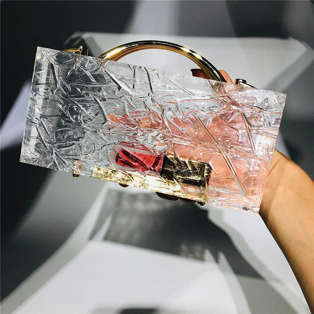 Hengmei new transparent acrylic women's bag super thick bark pattern hand box Dinner Bag 230317
Hengmei new transparent acrylic women's bag super thick bark pattern hand box Dinner Bag 230317