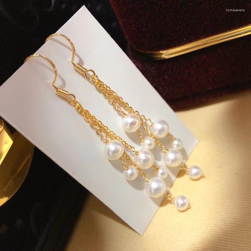 Dangle Earrings No Tarnish Gold Plated Round Natural White Genuine Pearl Dangling Long Chandlier Earring Trendy
Dangle Earrings No Tarnish Gold Plated Round Natural White Genuine Pearl Dangling Long Chandlier Earring Trendy
