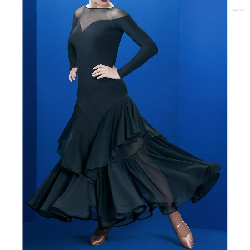 Stage Wear Ballroom Rumba Dress Modern Dance Costumes Viennese Waltz Foxtrot Tango Clothes Practice, Black
Stage Wear Ballroom Rumba Dress Modern Dance Costumes Viennese Waltz Foxtrot Tango Clothes Practice, Black