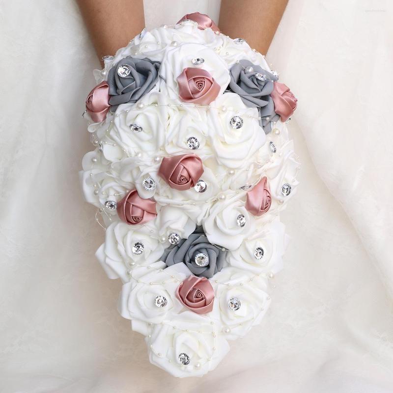 Wedding Flowers Long Waterfall Pearl Lmitation Roses Hand-held Bridal Sale Bouquet Party Supplies Handmade PE330
Wedding Flowers Long Waterfall Pearl Lmitation Roses Hand-held Bridal Sale Bouquet Party Supplies Handmade PE330
