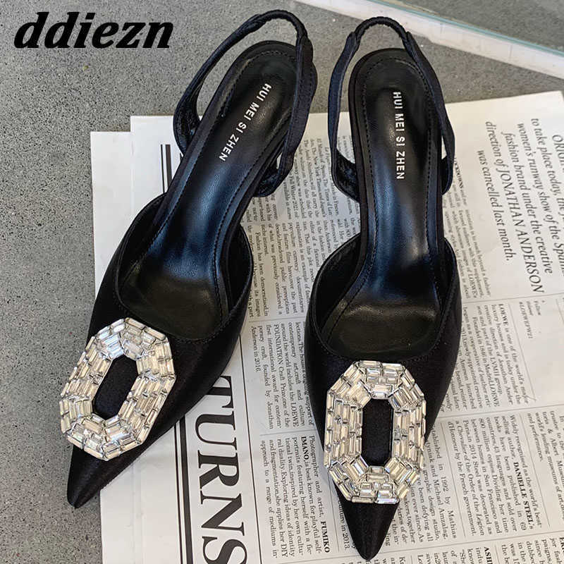 2023 Fashion Silk Ladies High Heels Crystal Sandals Slingback Elegant Woman Pumps Shoes Rhinestones Outdoor Casual Female Sandal 0316, Black
2023 Fashion Silk Ladies High Heels Crystal Sandals Slingback Elegant Woman Pumps Shoes Rhinestones Outdoor Casual Female Sandal 0316, Black
