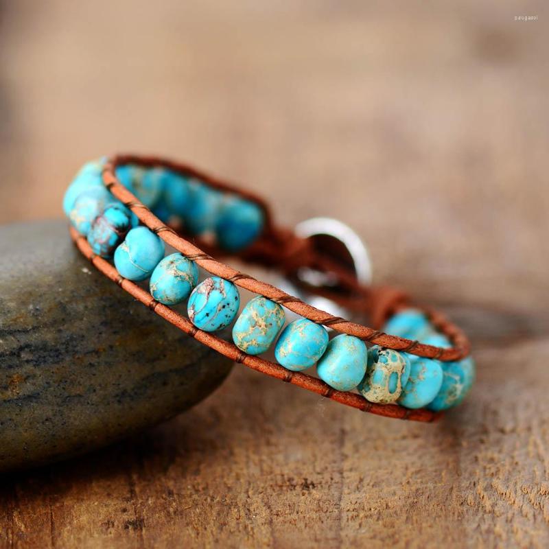 Strand Leather Wrap Bracelet W/ Jaspers Stones Femme Vintage Weaving Designer Art Jewelry Gifts
Strand Leather Wrap Bracelet W/ Jaspers Stones Femme Vintage Weaving Designer Art Jewelry Gifts