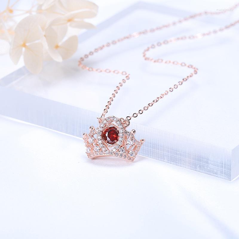 Chains S Sterling Silver Color Elegant Crown Smart Jump Necklace Queen's Princess Blue Crystal Clavicle Chain
Chains S Sterling Silver Color Elegant Crown Smart Jump Necklace Queen's Princess Blue Crystal Clavicle Chain