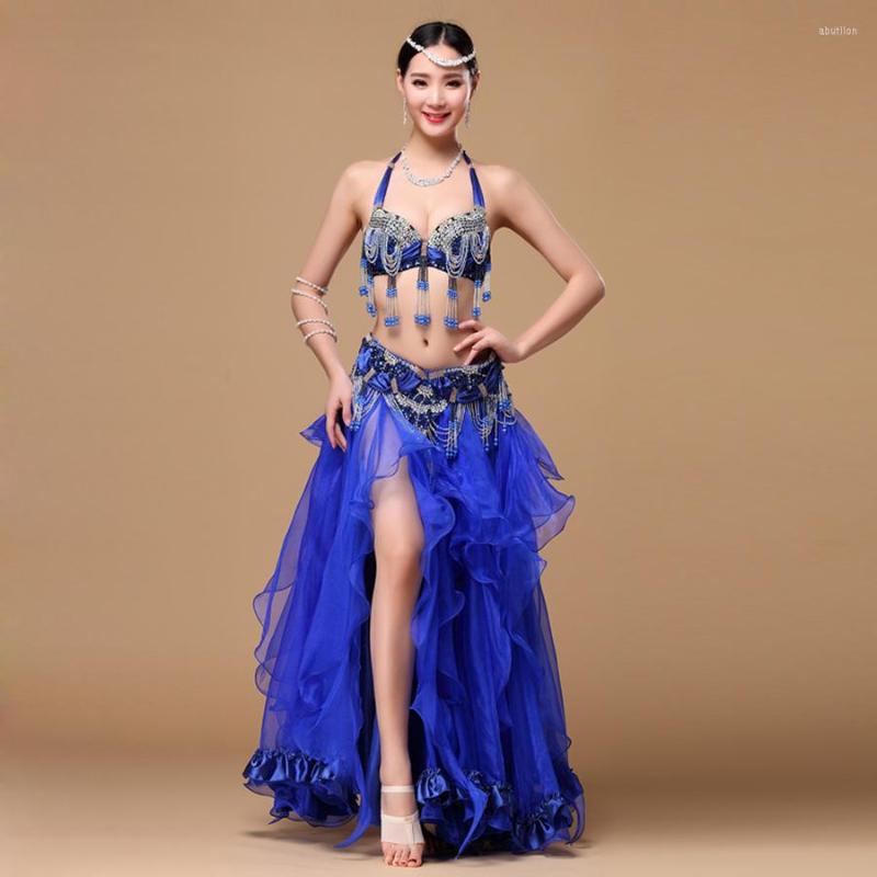 Stage Wear 2023 Women Dancewear Professional 3pcs Outfit Plus Size Cup C/D Bra Belt Skirt Long Oriental Beaded Belly Dance Costume, Royal blue 3pcs set 
Stage Wear 2023 Women Dancewear Professional 3pcs Outfit Plus Size Cup C/D Bra Belt Skirt Long Oriental Beaded Belly Dance Costume, Royal blue 3pcs set