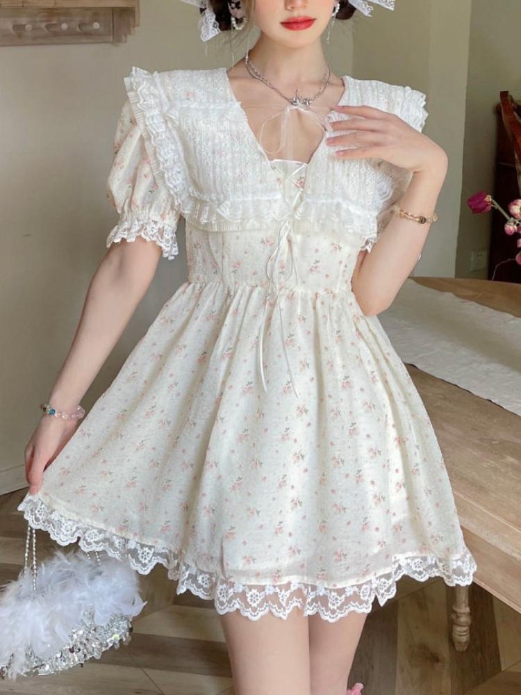 Casual Dresses Elegant Floral Sweet Dress Women Patchwork Print Mini Female Beach Lace A-line Designer Chic Fashion 2023
Casual Dresses Elegant Floral Sweet Dress Women Patchwork Print Mini Female Beach Lace A-line Designer Chic Fashion 2023