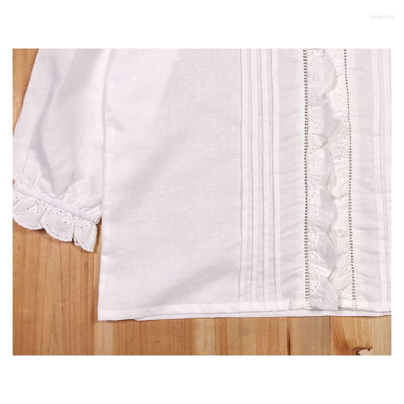 Women' Blouses Women Shirt 2023 French Elegant Small Fresh Lace Petals V-neck Hollow Cotton Straight Nine-sleeve, White 
Women' Blouses Women Shirt 2023 French Elegant Small Fresh Lace Petals V-neck Hollow Cotton Straight Nine-sleeve, White